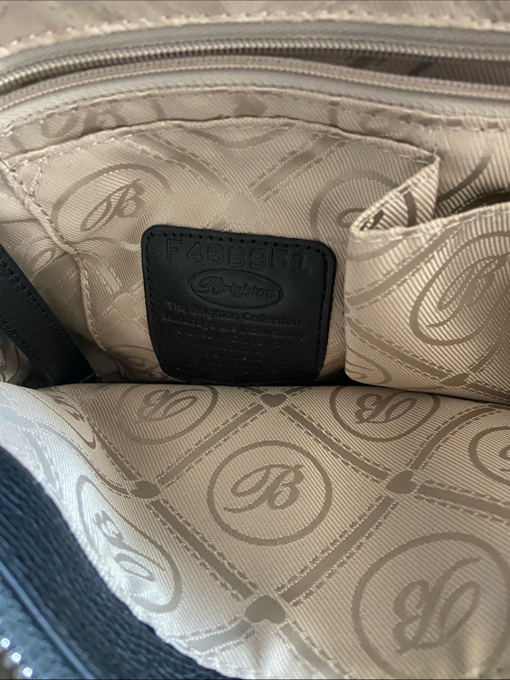 Brighton Black Leather Tote with Embossed Medallion and Tassel - Picture 4 of 15